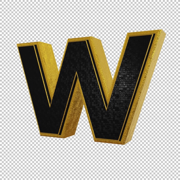 Lettera W 3d render