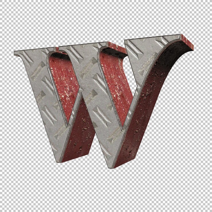 Lettera W 3d render