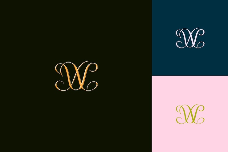 PSD lettera w con wordmark logo design style con w a forma di natura collezioni vettoriali astratte