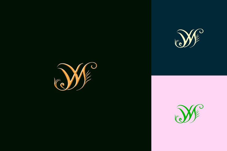 PSD lettera w con wordmark logo design style con w a forma di natura collezioni vettoriali astratte