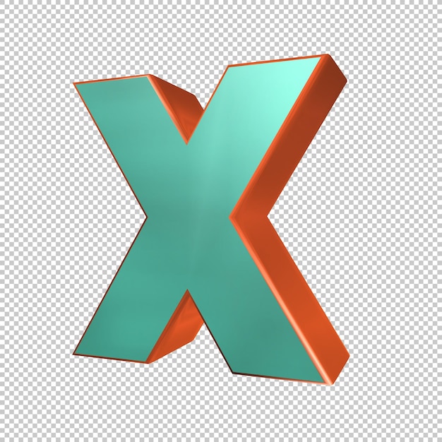 Lettera X 3d render