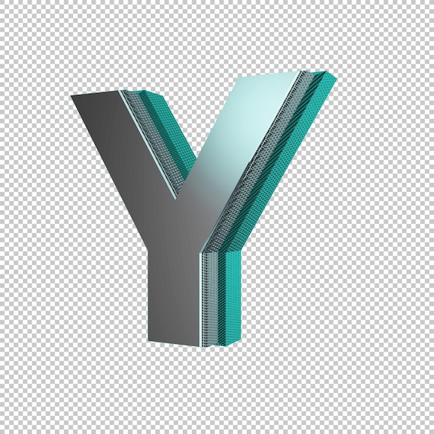 Lettera Y 3d render