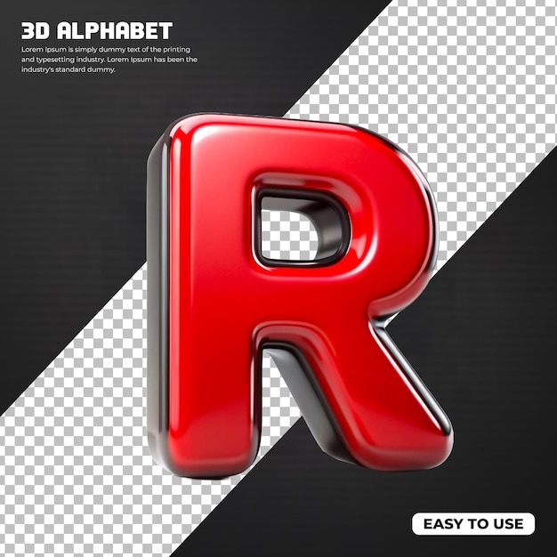 Lettere 3D o alfabeto R