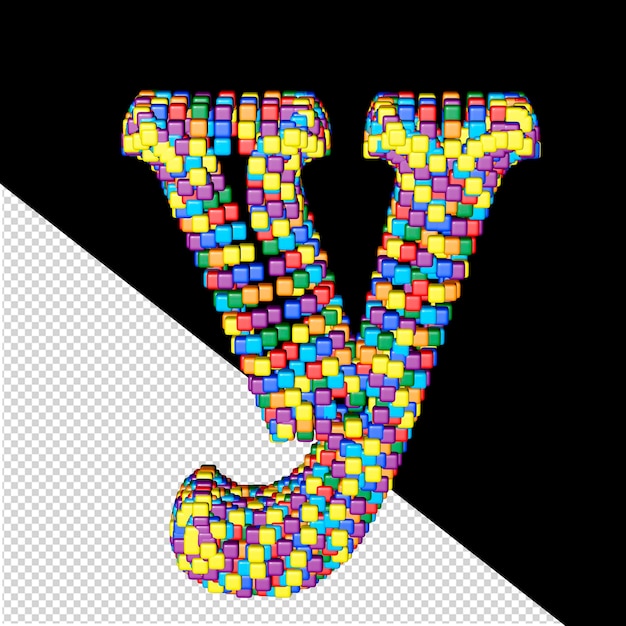 Lettere colorate da piccoli cubi lettera y