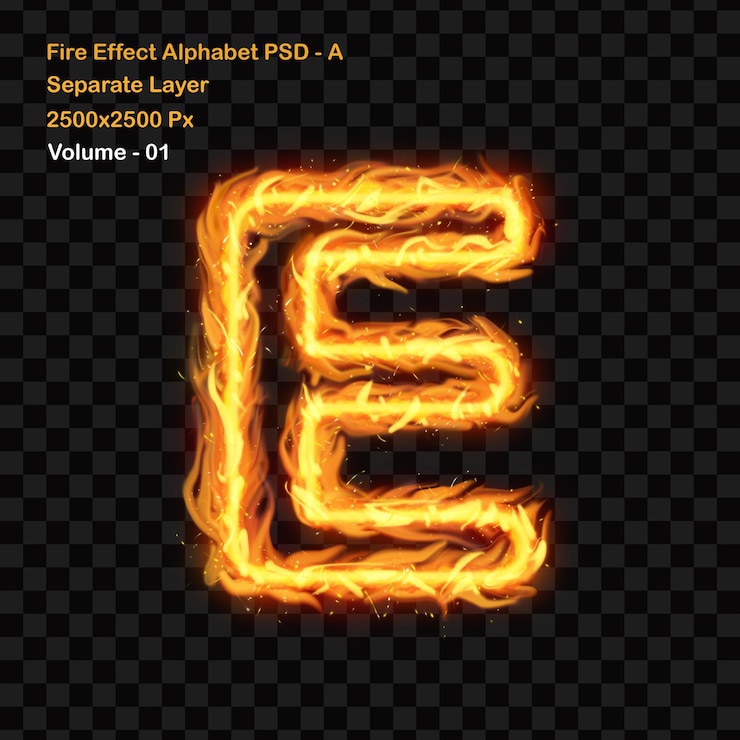 PSD lettere dell'alfabeto del fuoco effetto del testo dell'alfabeto del fuoco effetto del testo della lettera maiuscola dell'alfabeto