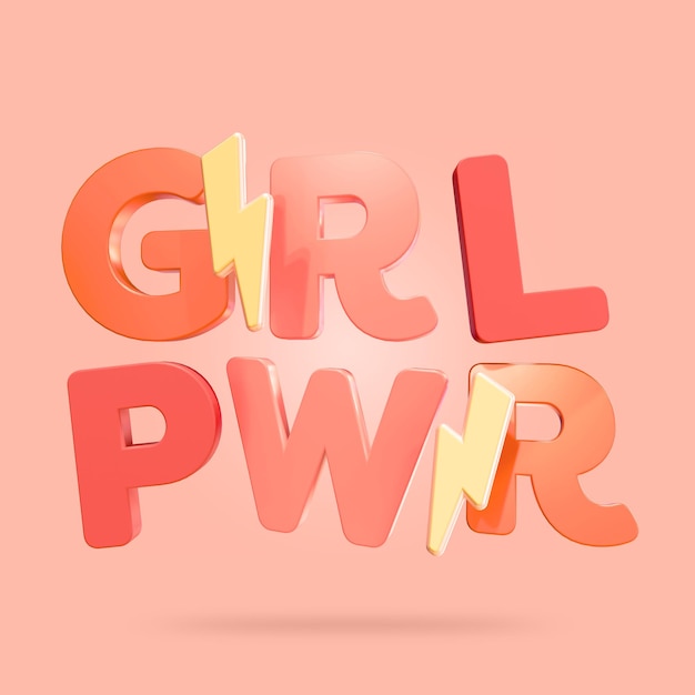 Lettere Girl Power in 3D