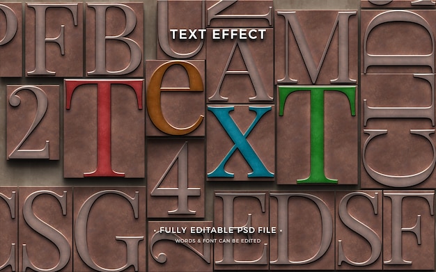 Letterpress-Texteffekt-Design