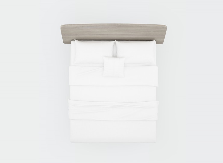 PSD letto con lenzuola bianche