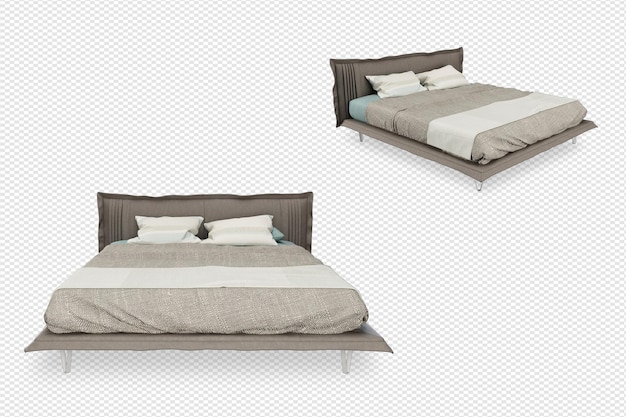 Letto con mockup di mobili