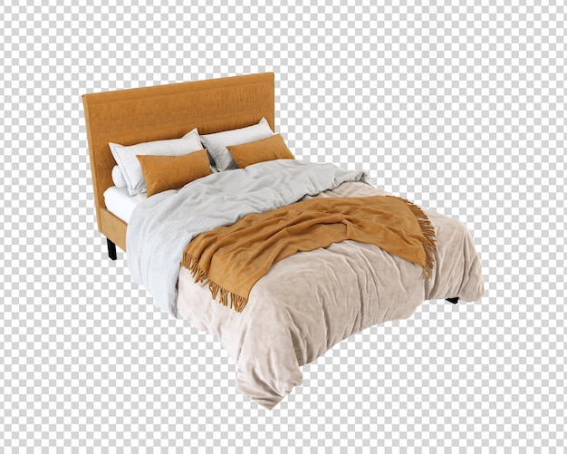 Letto moderno di bellezza nel rendering 3d isolato