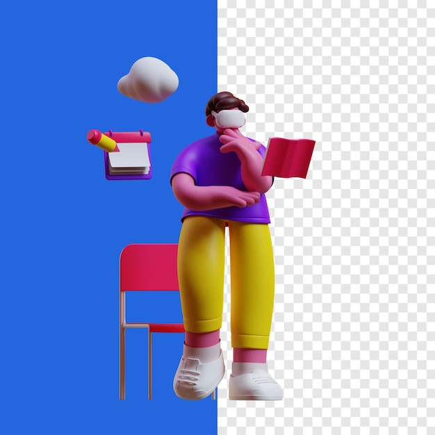 lettore nell'illustrazione metaverse 3d