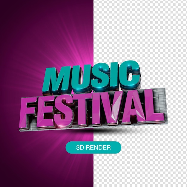 PSD lettrage 3d du festival de musique