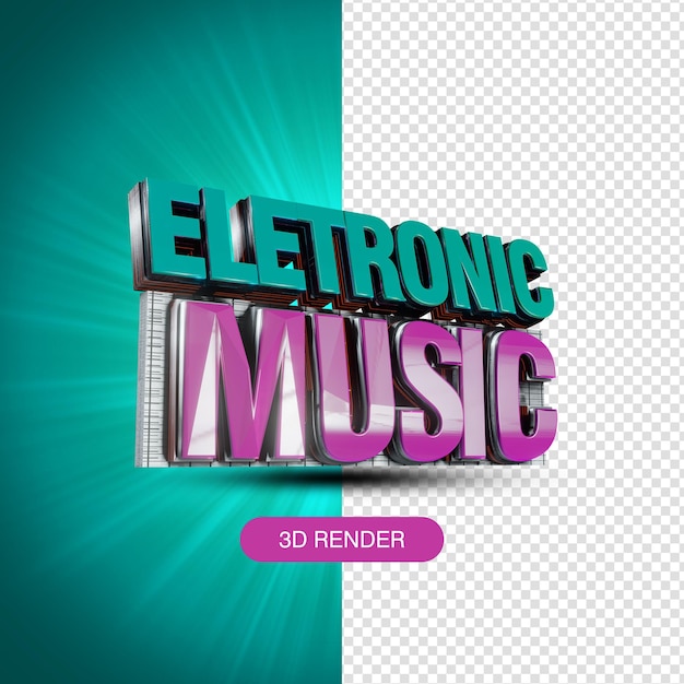 PSD lettrage 3d de musique électronique