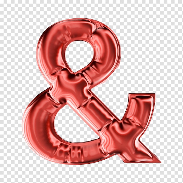lettre 3d rendu fond transparent