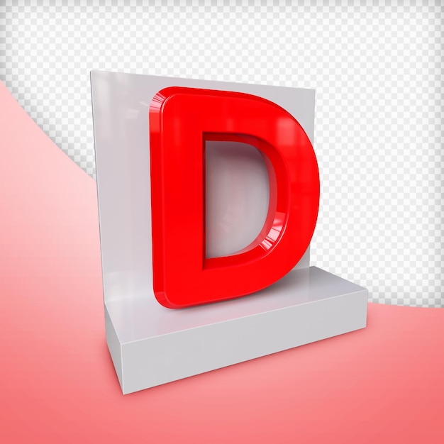 Lettre 3d rendu premium psd