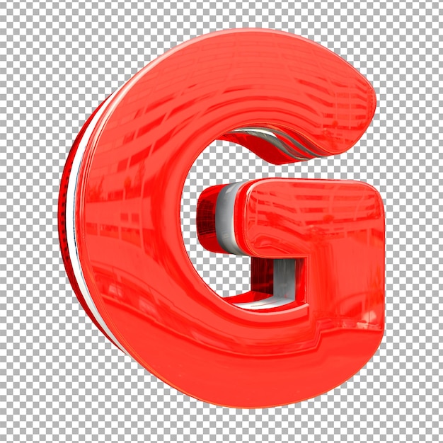 PSD lettre 3d rouge g