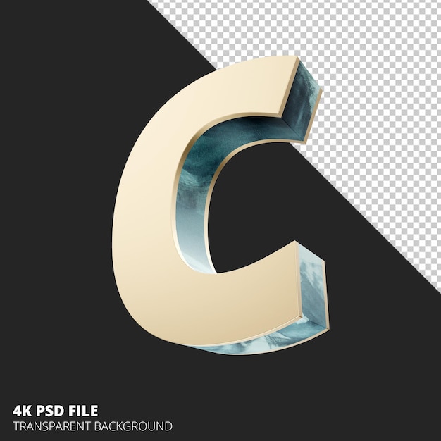 PSD lettre c 3d