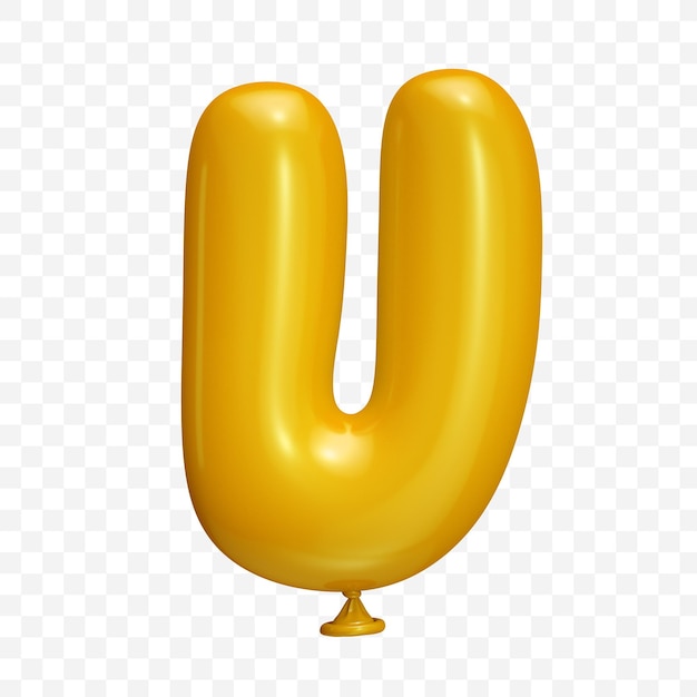 Lettre De L'alphabet Ballon Jaune Sur Fond Isolé