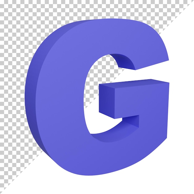 PSD lettre de l'alphabet bleu créatif rendu 3d g