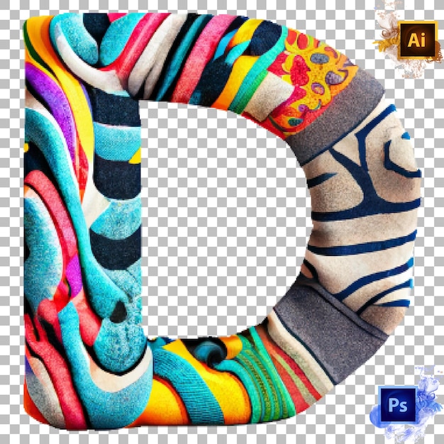 PSD lettre de l'alphabet élégante a à z chaussettes colorées en couches design letter d