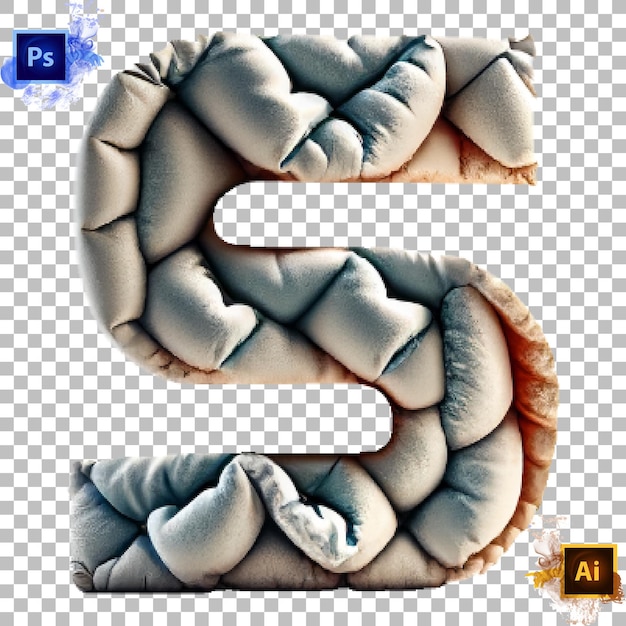 Lettre De L'alphabet élégante De A à Z, Courtepointe Gonflée, Design De Lettre S