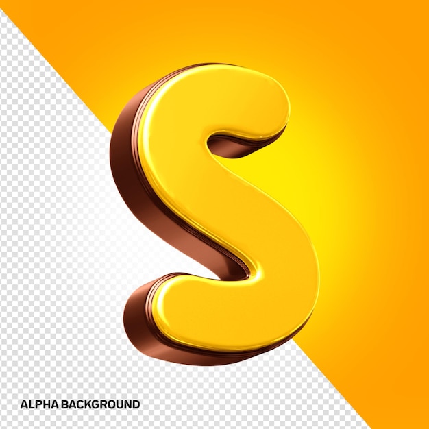 Lettre de l'alphabet pour enfants 3D S