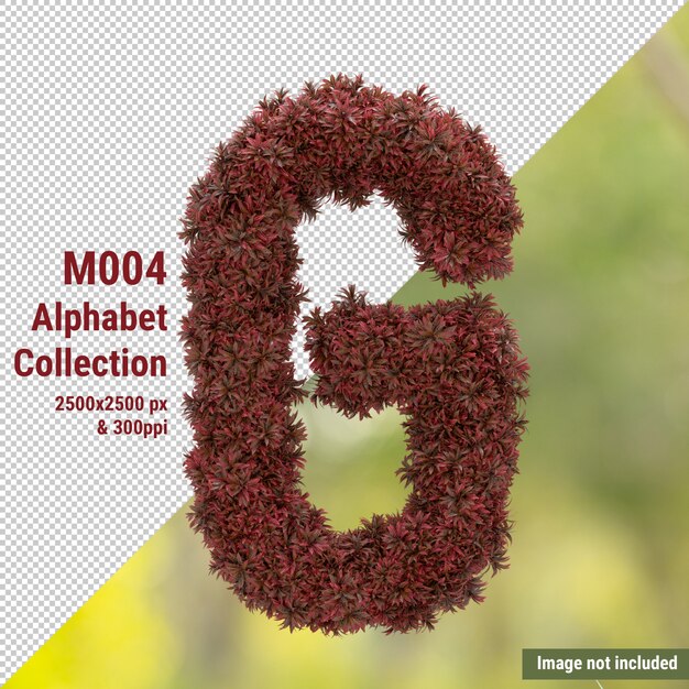 Lettre De L'alphabet Vertical Dans Le Style De Feuilles Rouges