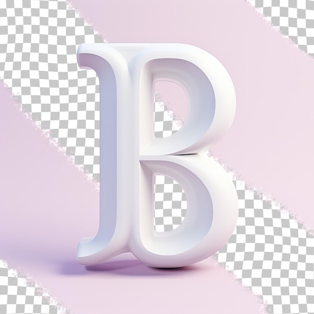 PSD une lettre b blanche est sur fond rose.