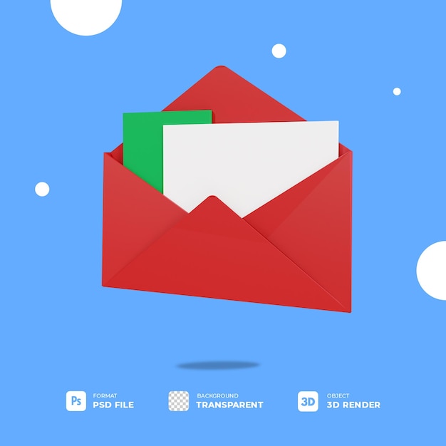 Lettre De Courrier De Noël 3d Avec Fond Transparent