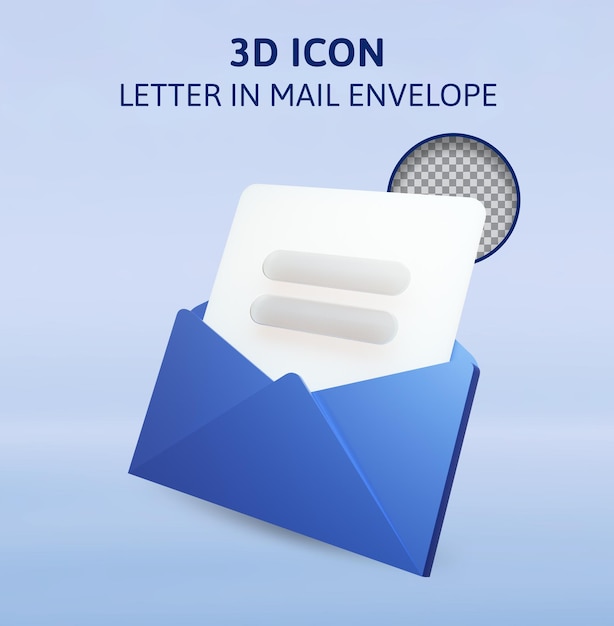 Lettre Dans L'enveloppe Du Courrier Illustration De Rendu 3d