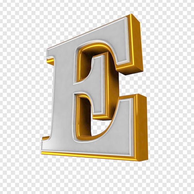 lettre e blanc et or
