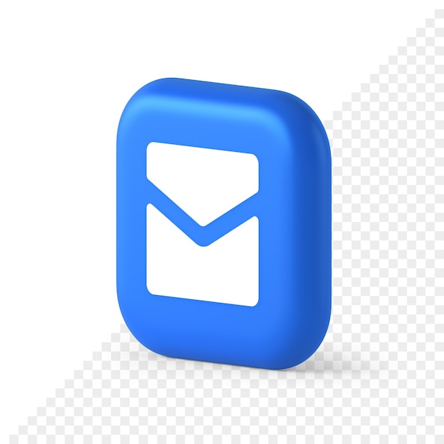 Lettre e-mail message entrant enveloppe fermée bouton d'application mobile 3d icône isométrique réaliste