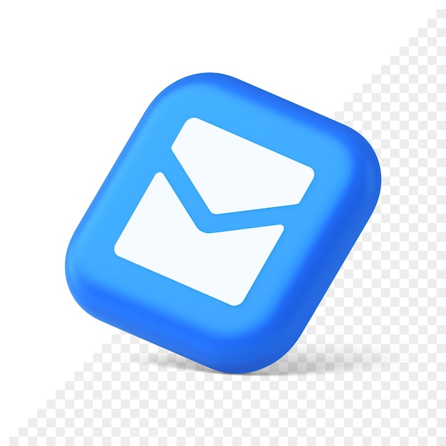 Lettre e-mail message entrant enveloppe fermée bouton d'application mobile 3d icône isométrique réaliste