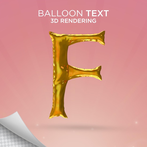 Lettre F En Ballon Rendu 3d De Ballon Isolé Psd Premium