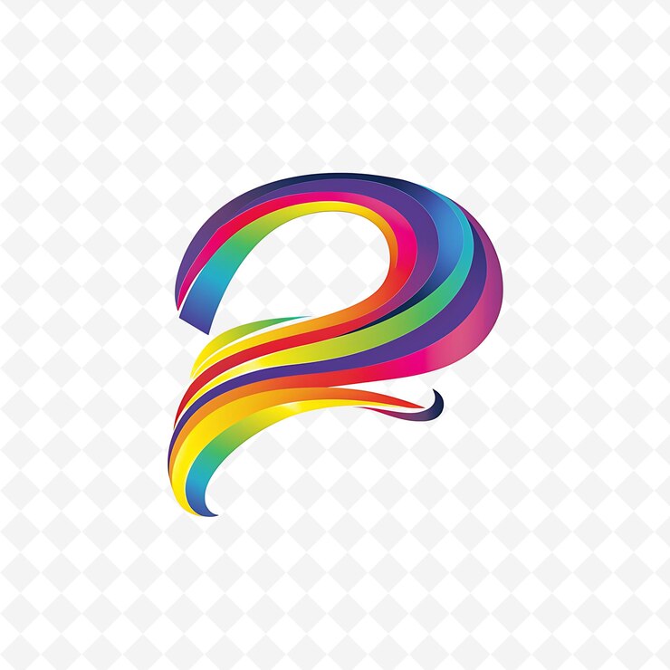 PSD la lettre f avec le logo arc-en-ciel style de conception avec le f en forme de nature collections de vecteurs abstraits