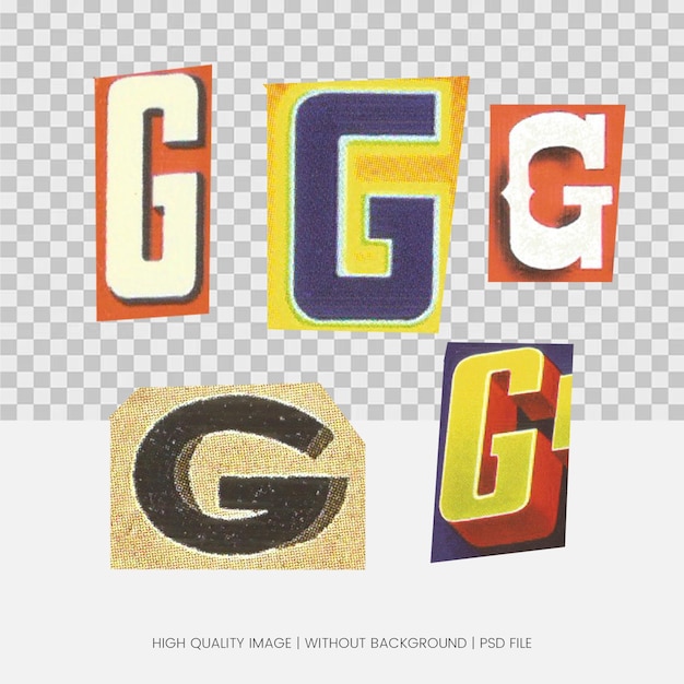 PSD lettre g vintage