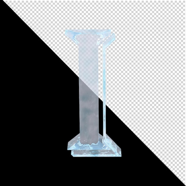 Lettre De Glace De La Collection Arabe Sur Fond Transparent. Lettre 3d Je