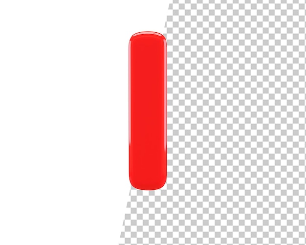 Lettre i 3d texte rouge