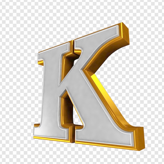 lettre k blanc et or