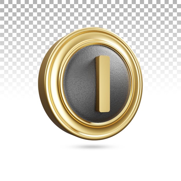 Lettre majuscule d'or en rendu 3d