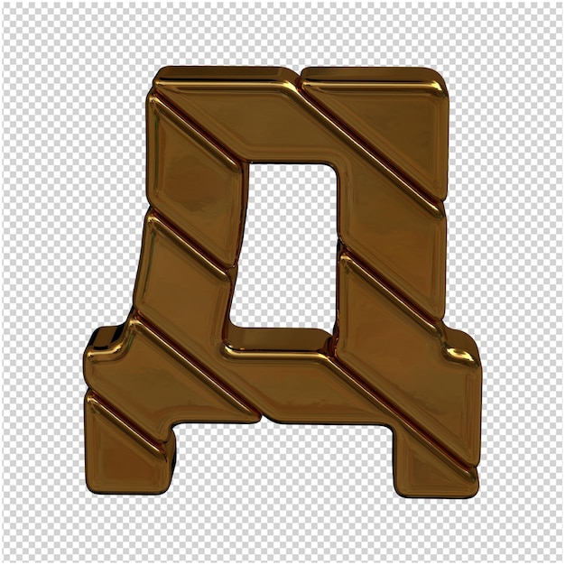 Lettre D'or Du Rendu 3d De L'alphabet Russe