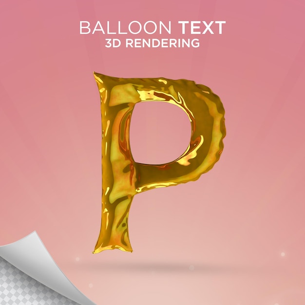 Lettre P En Ballon Rendu 3d De Ballon Isolé Psd Premium