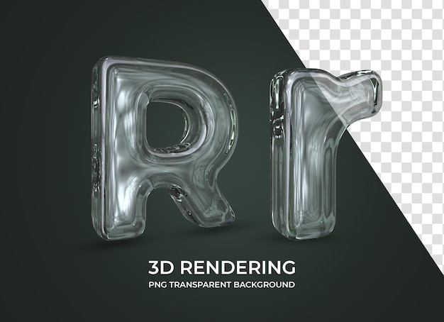 Lettre R rendu 3d fond transparent isolé