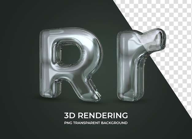 Lettre R rendu 3d fond transparent isolé