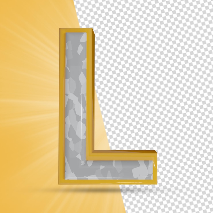 PSD lettre de rendu 3d de l'alphabet l