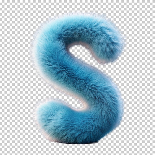 PSD la lettre s avec une texture de fourrure luxueuse