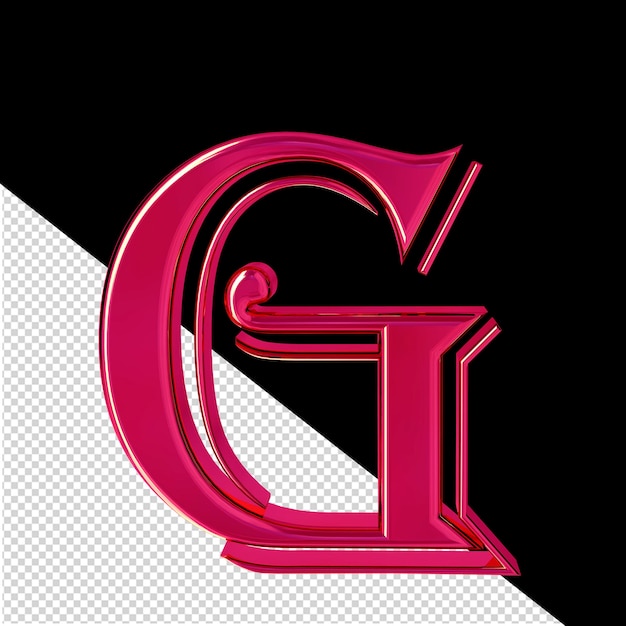 Lettre de symbole 3d rose g
