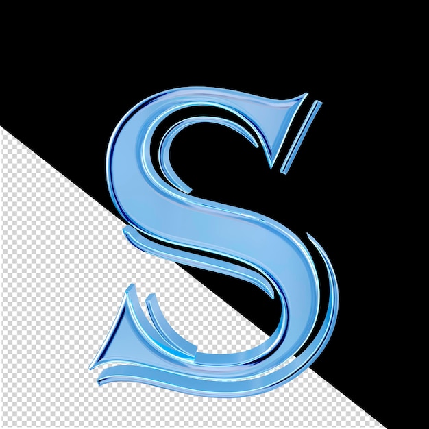 PSD lettre de symbole bleu glace s