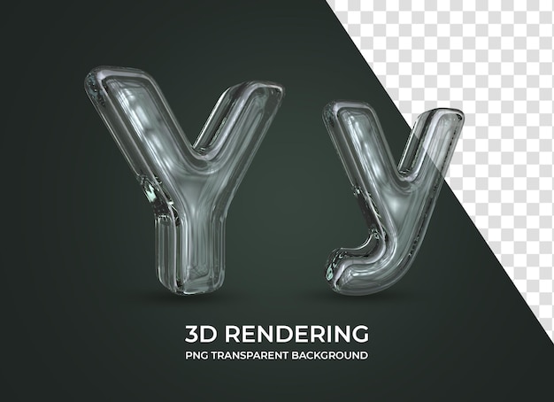 Lettre Y rendu 3d fond transparent isolé