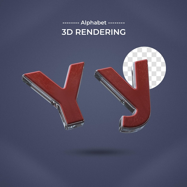 PSD lettre y rendu 3d fond transparent